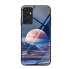 For Samsung Galaxy A25 5G Colorful Painted Glass Phone Case(Moon Hill) - 1