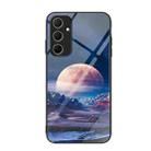For Samsung Galaxy A35 5G Colorful Painted Glass Phone Case(Moon Hill) - 1