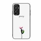 For Samsung Galaxy A55 5G Colorful Painted Glass Phone Case(A Flower) - 1