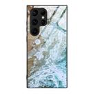 For Samsung Galaxy S24 Ultra 5G Marble Pattern Glass Protective Phone Case(Beach) - 1