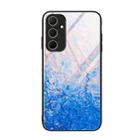 For Samsung Galaxy A55 5G Marble Pattern Glass Protective Phone Case(Ocean Waves) - 1