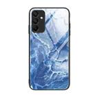 For Samsung Galaxy A15 4G Marble Pattern Glass Protective Phone Case(Blue Ocean) - 1