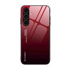 For Samsung Galaxy S24+ 5G Gradient Color Glass Phone Case(Red Black) - 1