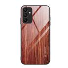 For Samsung Galaxy A15 4G Wood Grain Glass Phone Case(Coffee) - 1