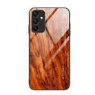 For Samsung Galaxy A15 4G Wood Grain Glass Phone Case(Light Brown) - 1