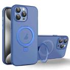 For iPhone 15 Pro MagSafe Holder PC Hybrid TPU Phone Case(Blue) - 1