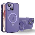 For iPhone 15 MagSafe Holder PC Hybrid TPU Phone Case(Deep Purple) - 1