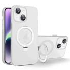 For iPhone 14 Plus MagSafe Holder PC Hybrid TPU Phone Case(White) - 1