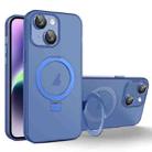 For iPhone 14 MagSafe Holder PC Hybrid TPU Phone Case(Blue) - 1