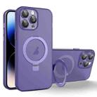 For iPhone 14 Pro MagSafe Holder PC Hybrid TPU Phone Case(Deep Purple) - 1