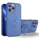 For iPhone 13 Pro MagSafe Holder PC Hybrid TPU Phone Case(Blue) - 1