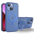 For iPhone 13 MagSafe Holder PC Hybrid TPU Phone Case(Blue) - 1