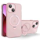 For iPhone 13 MagSafe Holder PC Hybrid TPU Phone Case(Pink) - 1