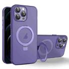 For iPhone 12 Pro Max MagSafe Holder PC Hybrid TPU Phone Case(Deep Purple) - 1