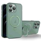 For iPhone 12 Pro Max MagSafe Holder PC Hybrid TPU Phone Case(Green) - 1