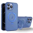 For iPhone 12 Pro MagSafe Holder PC Hybrid TPU Phone Case(Blue) - 1