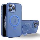 For iPhone 11 Pro Max PC Hybrid TPU MagSafe Holder Phone Case(Blue) - 1