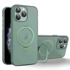 For iPhone 11 Pro Max PC Hybrid TPU MagSafe Holder Phone Case(Green) - 1