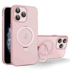 For iPhone 11 Pro Max MagSafe Holder PC Hybrid TPU Phone Case(Pink) - 1