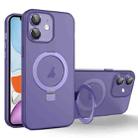 For iPhone 11 MagSafe Holder PC Hybrid TPU Phone Case(Deep Purple) - 1