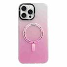 For iPhone 15 Pro Max Gradient IMD PC Hybrid TPU MagSafe Phone Case(Pink) - 1