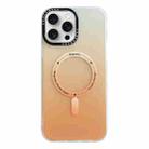 For iPhone 15 Pro Max MagSafe IMD Gradient PC Hybrid TPU Phone Case(Orange) - 1