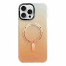 For iPhone 15 Pro Max Gradient IMD PC Hybrid TPU MagSafe Phone Case(Orange) - 1