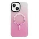 For iPhone 15 Plus Gradient IMD PC Hybrid TPU MagSafe Phone Case(Pink) - 1