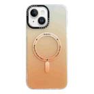 For iPhone 15 Plus MagSafe IMD Gradient PC Hybrid TPU Phone Case(Orange) - 1