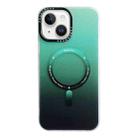 For iPhone 15 Plus MagSafe IMD Gradient PC Hybrid TPU Phone Case(Green) - 1