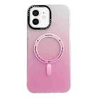 For iPhone 12 Gradient IMD PC Hybrid TPU MagSafe Phone Case(Pink) - 1