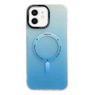 For iPhone 12 Gradient IMD PC Hybrid TPU MagSafe Phone Case(Blue) - 1