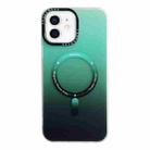 For iPhone 12 MagSafe IMD Gradient PC Hybrid TPU Phone Case(Green) - 1