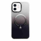 For iPhone 12 mini MagSafe IMD Gradient PC Hybrid TPU Phone Case(Black) - 1