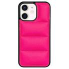 For iPhone 11 Big Hole Eiderdown Airbag Phone Case(Rose Red) - 1