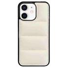 For iPhone 12 Big Hole Eiderdown Airbag Phone Case(White) - 1