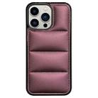 For iPhone 12 Pro Big Hole Eiderdown Airbag Phone Case(Wine Red) - 1