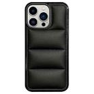 For iPhone 12 Pro Big Hole Eiderdown Airbag Phone Case(Black) - 1
