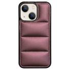 For iPhone 13 Big Hole Eiderdown Airbag Phone Case(Wine Red) - 1