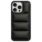 For iPhone 14 Pro Big Hole Eiderdown Airbag Phone Case(Black) - 1