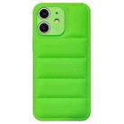For iPhone 11 Fine Hole Eiderdown Airbag Phone Case(Green) - 1