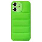 For iPhone 12 Fine Hole Eiderdown Airbag Phone Case(Green) - 1