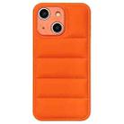 For iPhone 13 Fine Hole Eiderdown Airbag Phone Case(Orange) - 1