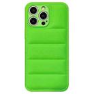 For iPhone 13 Pro Fine Hole Eiderdown Airbag Phone Case(Green) - 1