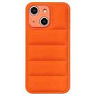 For iPhone 14 Fine Hole Eiderdown Airbag Phone Case(Orange) - 1