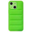 For iPhone 14 Fine Hole Eiderdown Airbag Phone Case(Green) - 1