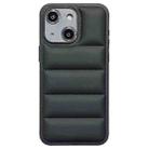 For iPhone 15 Fine Hole Eiderdown Airbag Phone Case(Black) - 1