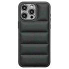 For iPhone 15 Pro Fine Hole Eiderdown Airbag Phone Case(Black) - 1