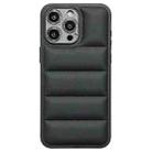 For iPhone 15 Pro Max Fine Hole Eiderdown Airbag Phone Case(Black) - 1