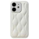 For iPhone 12 Fine Hole 8-shaped Texture Eiderdown Airbag Phone Case(White) - 1